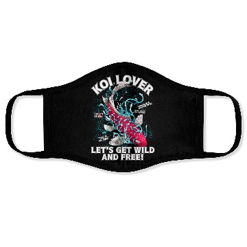 Discover Red Koi elegant animal Face Masks