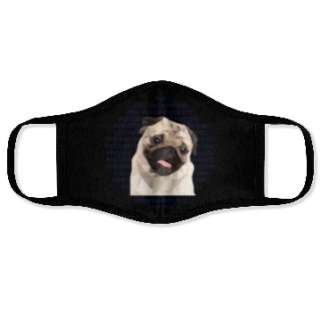 Discover Pug Life, Low Poly Pug Face Masks