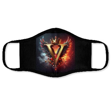 Discover Regal V Emblem with Crown and Wings Face Masks