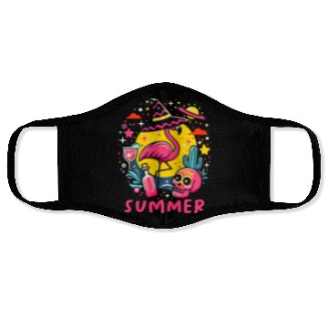Discover Paradise Tropical Flamingo Summer Face Masks