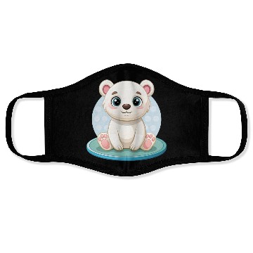 Discover polar bear cub Face Masks