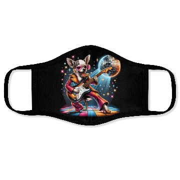 Discover Disco Guitar Chihuahua dog Face Masks