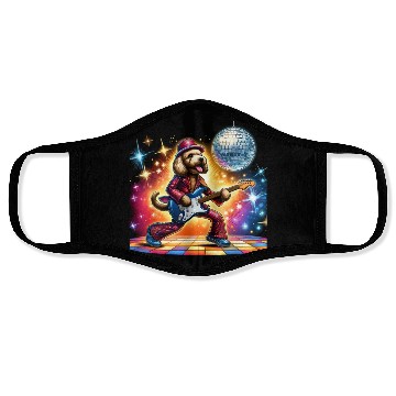 Discover Disco Guitar Labradoodle Dog Face Masks