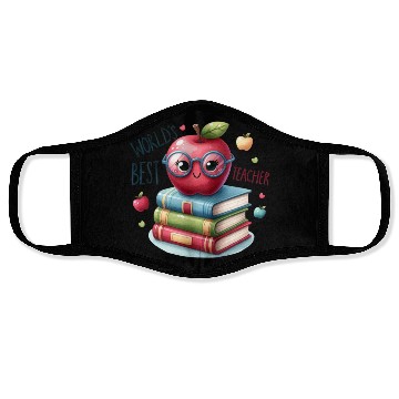 Discover Worlds Best Teacher Apple And Books For Teacher Face Masks