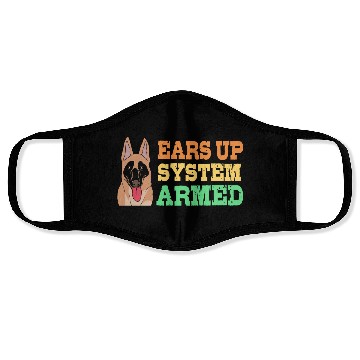 Discover Retro Dog Ears Up System Armed Belgian Malinois Face Masks