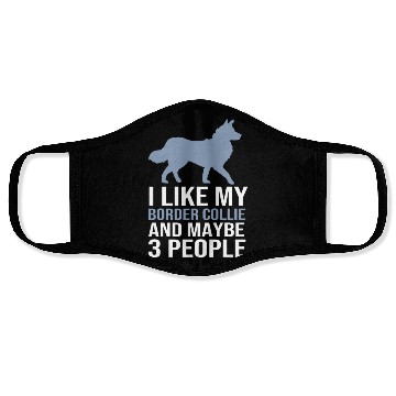 Discover Funny Dog Lover Border Collie Face Masks