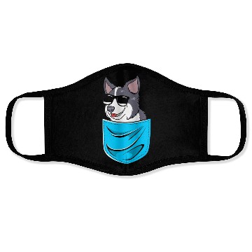 Discover Funny Dog Border Collie Wearing Sunglasses Face Masks