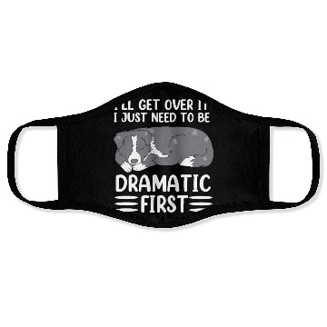 Discover Ill Get Over It Dog Pun Funny Border Collie Face Masks
