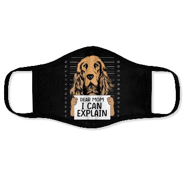Discover Funny Brown Cocker Spaniel Dear Mom I Can Explain Face Masks