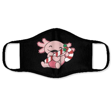 Discover Axolotl Christmas Candy Cane Sweet Axolotl Face Masks