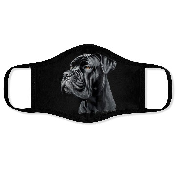 Discover Black Cane Corso Dog Art Face Masks, Realistic Dog