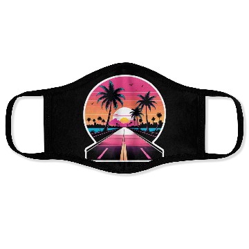 Discover Miami Driving on a lonely Road Face Masks