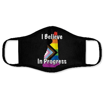 Discover New Hampshire Pride Believe in Progress Flag Face Masks