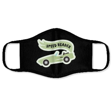 Discover Speed ReaderBookish Racing Car Pastel Green Lemon Face Masks