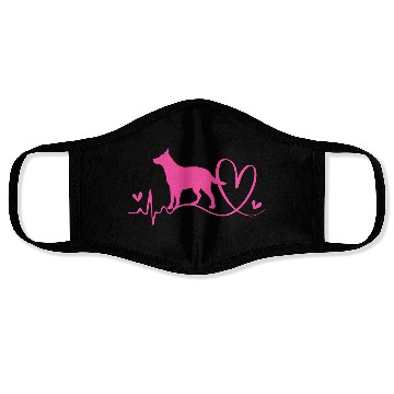 Discover Cute Heartbeat Australian Cattle Dog For Women Face Masks