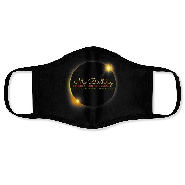 Discover Solar Eclipse Birthday Present Universe Face Masks