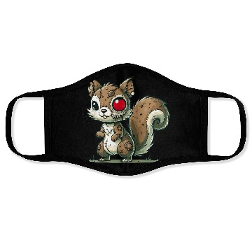 Discover scary zombie squirrel for Halloween fun Face Masks