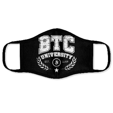 Discover BTC University Bitcoin College vintage retro Face Masks