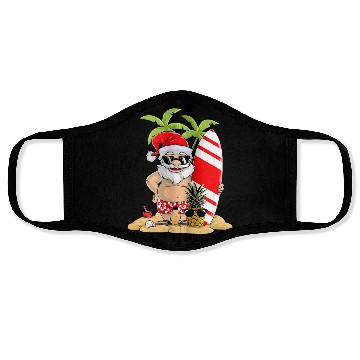 Discover Santa Funny Christmas In July Face Masks