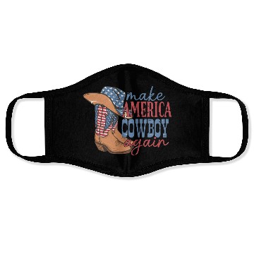 Discover Make America Cowboy Again Face Masks