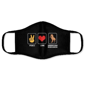 Discover Peace And Love Dog Rhodesian Ridgeback Face Masks