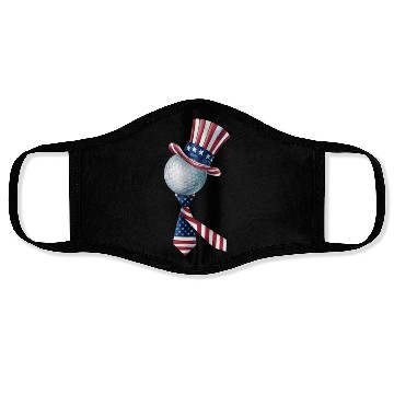 Discover Patriotic Golf Ball with USA Flag Hat and Bow Tie Face Masks