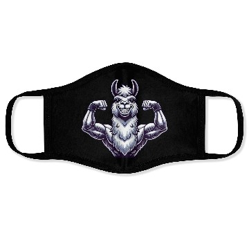 Discover Strong llama alpaca workout fitness bodybuilder Face Masks