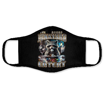 Discover The Junkyard Eatery Funny Raccoon Bootleg Face Masks