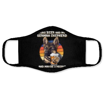 Discover Shepherd Dog LIKE BEER AND GERMAN SHEPHERD Face Masks