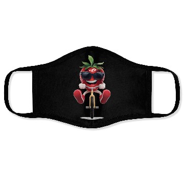 Discover Strawberries Cycling On Bike Realistic Face Masks