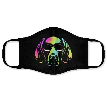 Discover Colorful Weimaraner Dog Wearing Sunglasses Face Masks