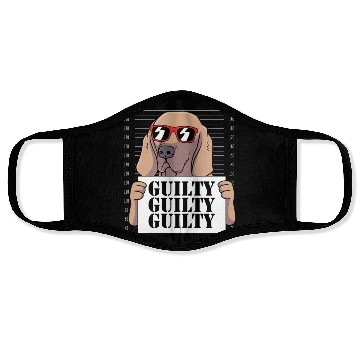 Discover Dog With Sunglasses Mugshot Funny Weimaraner Face Masks
