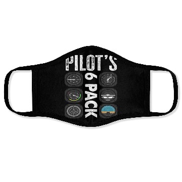 Discover Pilots 6 Pack Funny Pilot Face Masks