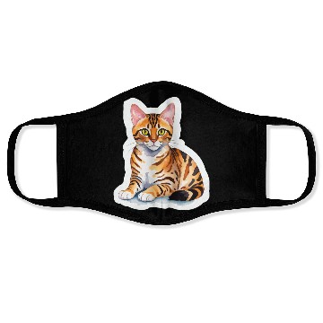 Discover Leopard Cat Watercolor Face Masks