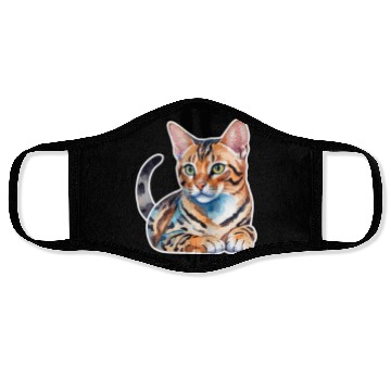 Discover Leopard Cat Watercolor Face Masks