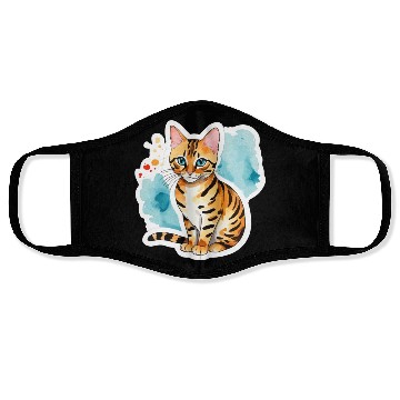 Discover Leopard Cat Watercolor Face Masks