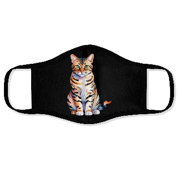 Discover Leopard Cat Watercolor Face Masks