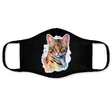 Discover Leopard Cat Watercolor Face Masks