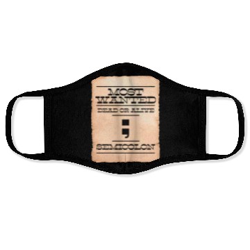 Discover Semicolon programmer Most Wanted funny joke IT Face Masks