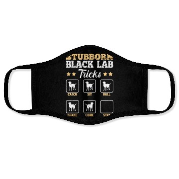 Discover Labrador STUBBORN BLACK LAB TRICKS Labrador Face Masks