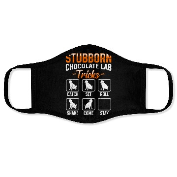 Discover Labrador STUBBORN CHOCOLATE LAB TRICKS Face Masks