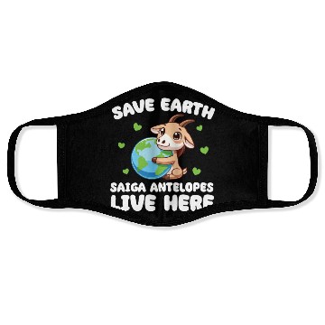 Discover Save The Earth Saiga antelopes Live Here Earth Day Face Masks