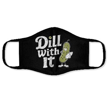 Discover Dill With It Funny Pickle Character Face Masks