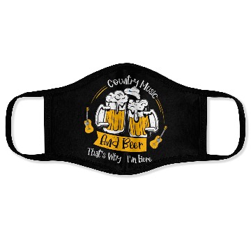 Discover Country Music And Beer That's Why I'm Here Cowboy Face Masks