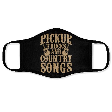 Discover Pickup Trucks and Country Songs Western Cowboy Face Masks