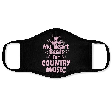 Discover My Heart Beats for Country Music Cowboy Western Face Masks