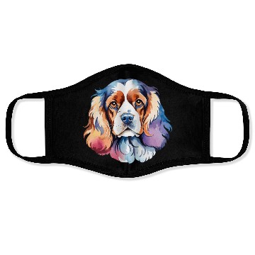 Discover American Cocker Spaniel Watercolor Face Masks