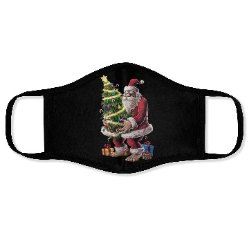 Discover Bigfoot Christmas Tree Lights Xmas Sasquatch Lover Face Masks