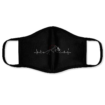 Discover Mountain heartbeat sun Face Masks