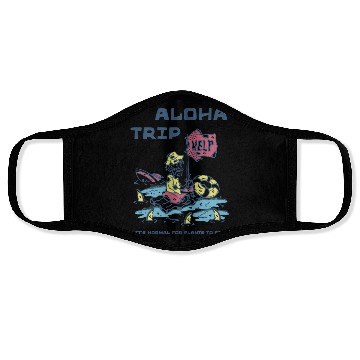 Discover Aloha Trip Tropical Vacation Design Face Masks